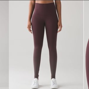 Lululemon Wunder Under Pant Hi-Rise Ombre Burgundy